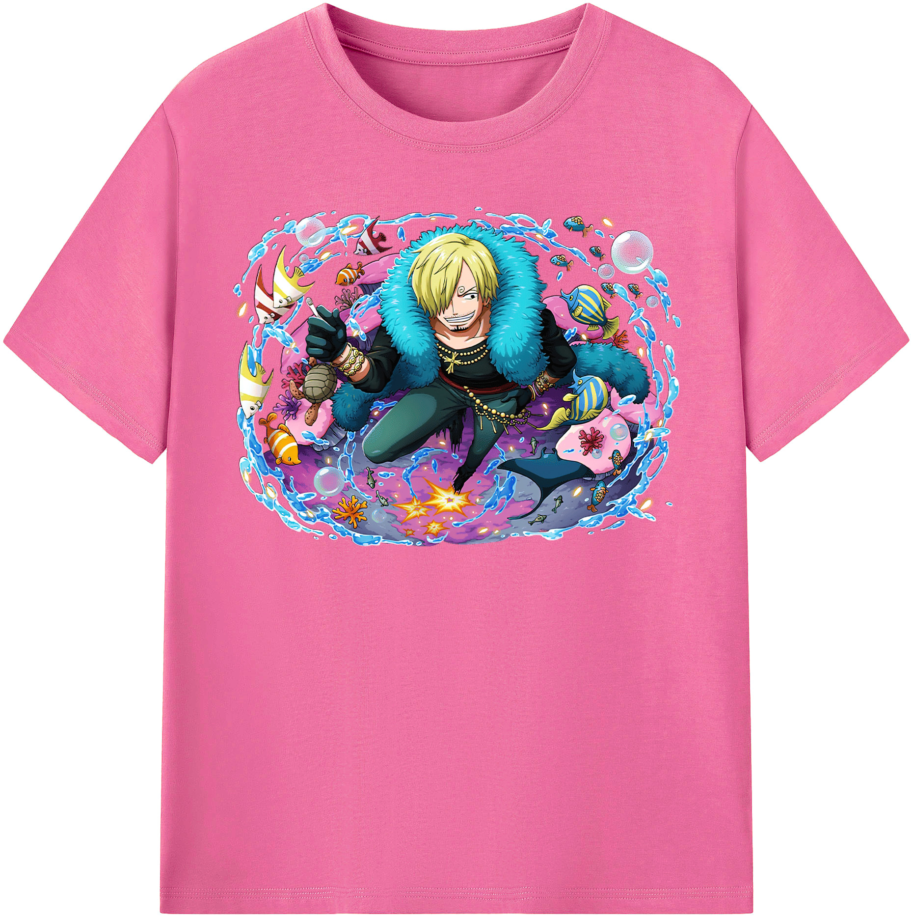 （画像用） ワンピース サンジ ONE PIECE Sanji レディースカジュアルプリントTシャツ（綿100％）